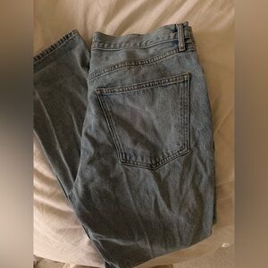 Agolde Lana High Rise Straight Leg Button Front Jeans Blue Capsule